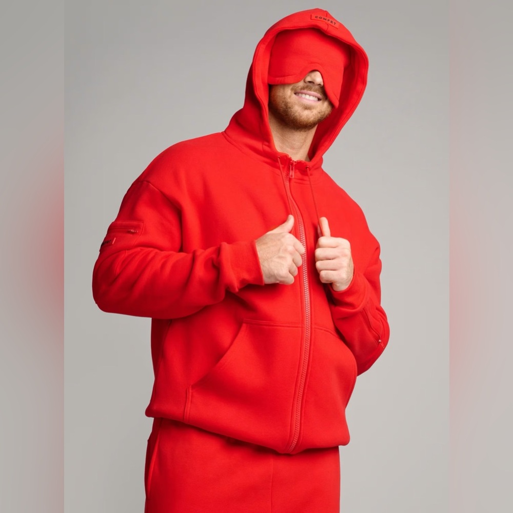 Men's Red Travel Hoodie Jacket - Unbranded
